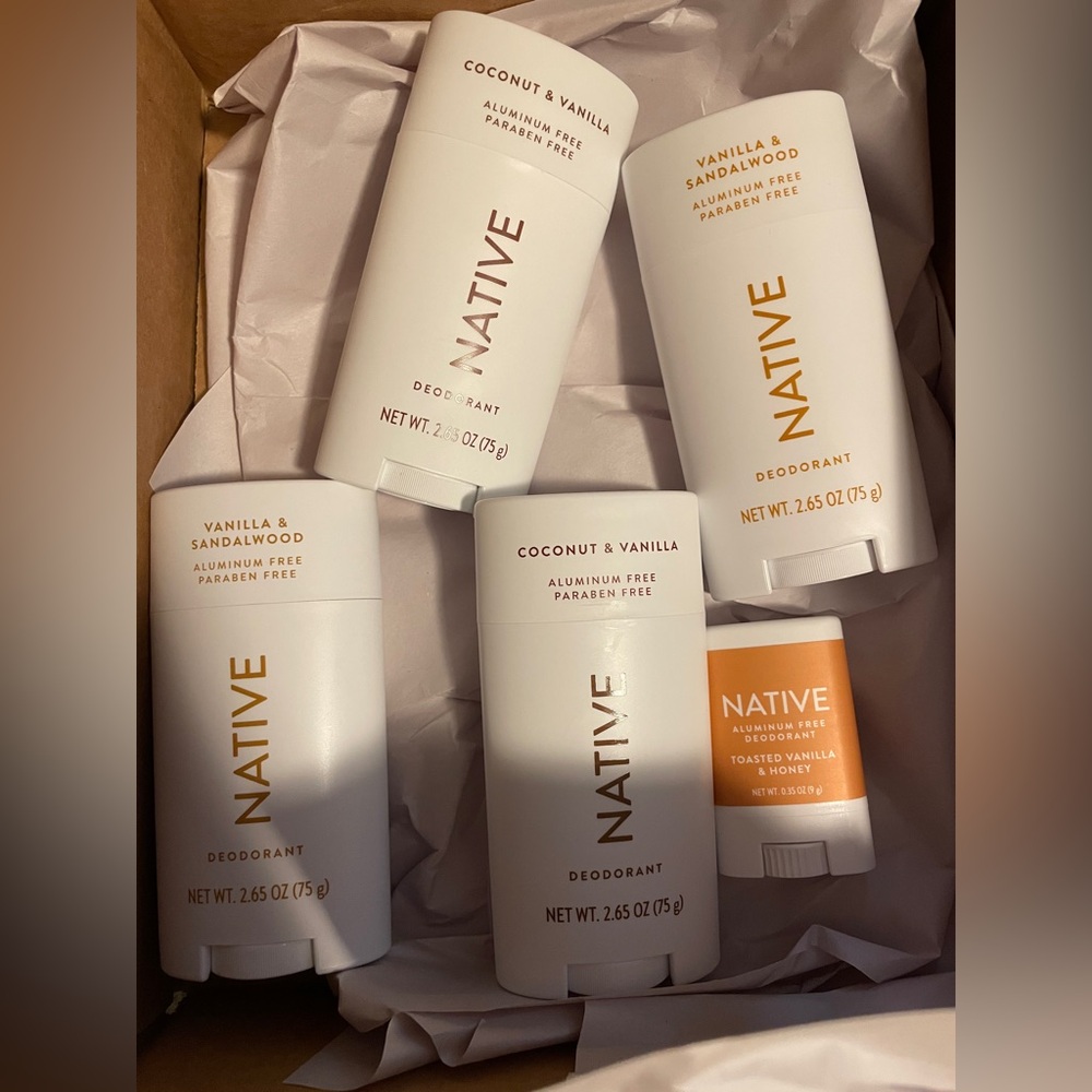 Native Deodorant Coconut &Vanilla, Vanilla&Sandalwood and ToastedVanilla & Honey